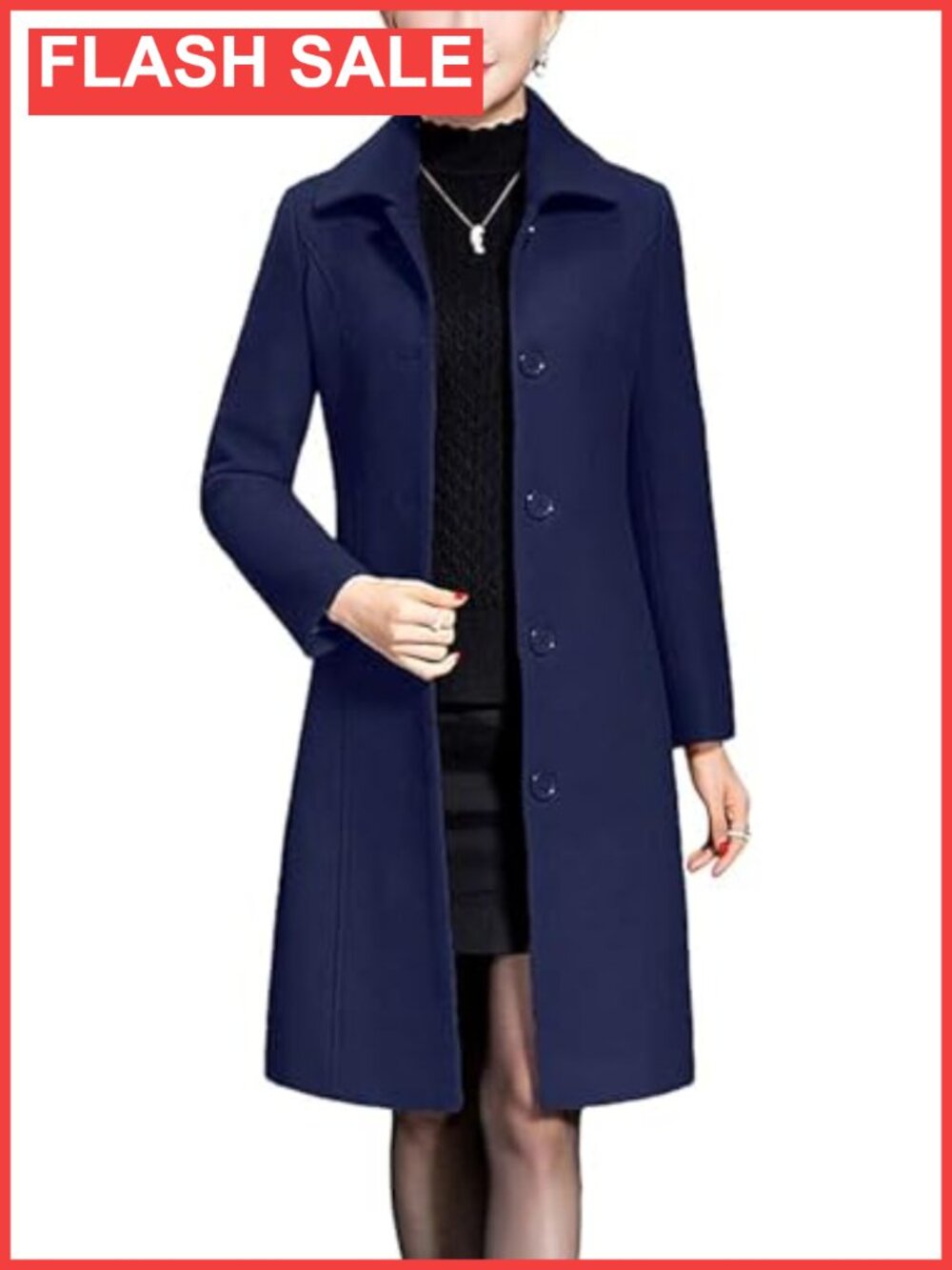 Wool Trench Coat Long Thick Overcoat Winter Button Slim Fit